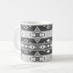 Mug Rayures et formes géométriques gris blanc