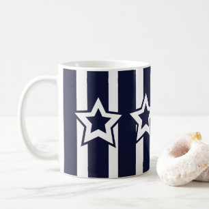 Mug Rayures étoile blanche bleu marine