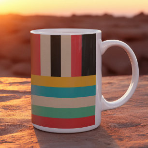 Mug Rayures Horizontales Verticales Multicolores
