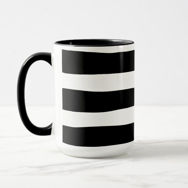 Mug Rayures irrégulières - Noir et Blanc  (Gauche)
