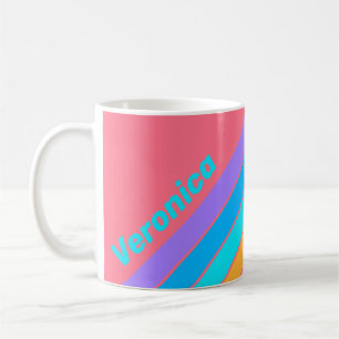 Mug Rayures Lever du Soleil Néon des Années 80 avec No