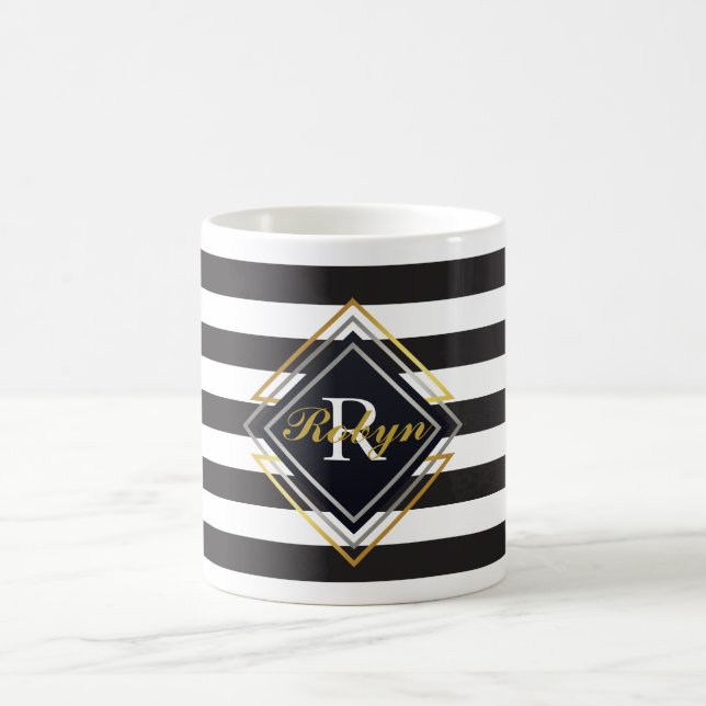 Mug Rayures Luxe de monogramme (Centre)