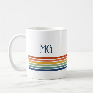 Mug Rayures minimalistes monogrammées rétro