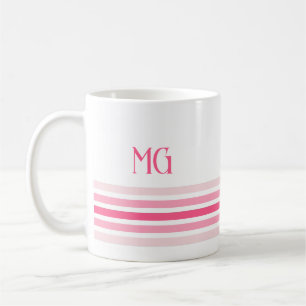 Mug Rayures minimalistes monogrammées rétro