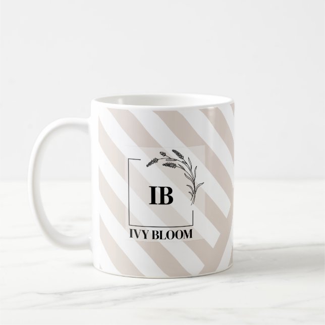 Mug Rayures Monogram Beige Ivoire (Gauche)