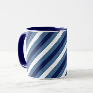 Mug Rayures Nautiques Bleu Marine Bleu Fumé Blanc Impe