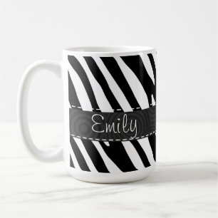 Mug Rayures noires et blanches de zèbre