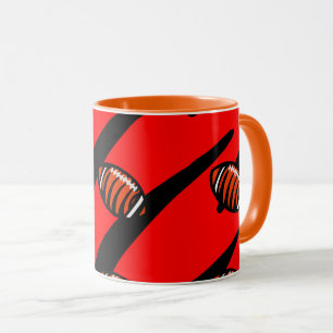 MUG RAYURES ORANGE ET NOIR 