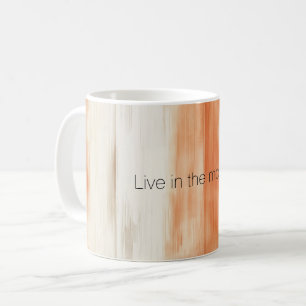 Mug Rayures orange pêche crème