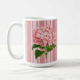 Mug Rayures roses et hortensia