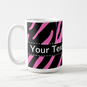 Mug Rayures roses et noires de zèbre ; Poster de
