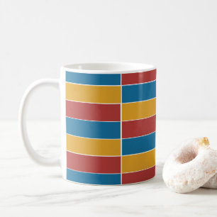 Mug Rayures rouges bleues jaunes
