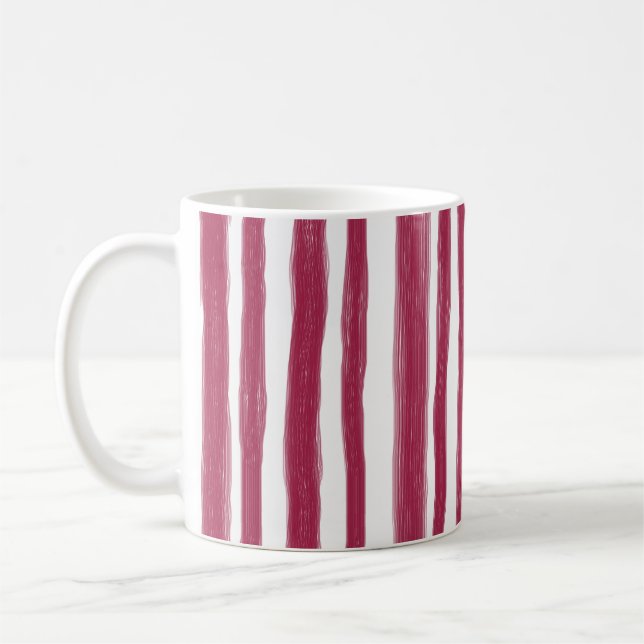 Mug Rayures rouges Bordeaux  (Gauche)