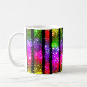 Mug Rayures scintillantes néon arc-en-ciel