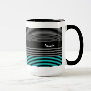 Mug Rayures turquoises de très bon goût et fraîches