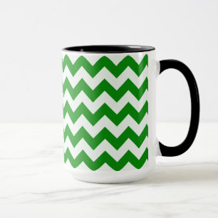 Mug Rayures vertes de Chevron ; Tableau vintage