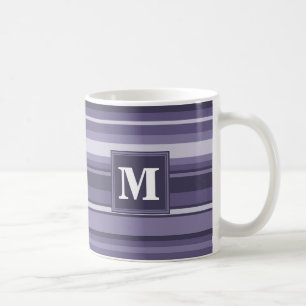 Mug Rayures violettes de cuir monogramme