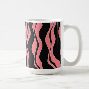 Mug Rayures zèbre noir et rose