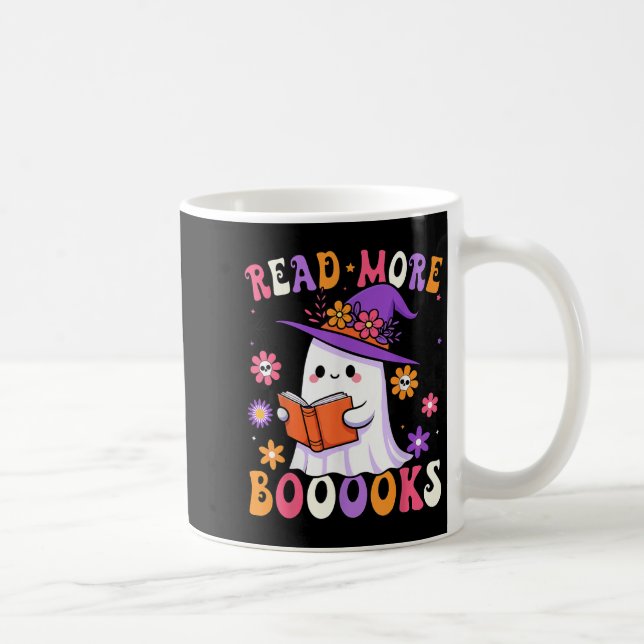 Mug Read More Books Ghost Reading Book Funny Teacher H (Droite)