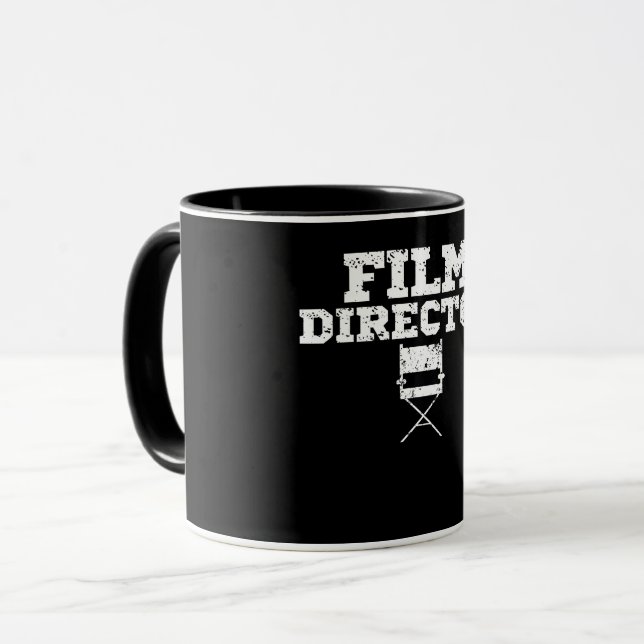 Mug Réalisateur de film Chaise d'équipe de cinéma Vête (Devant gauche)