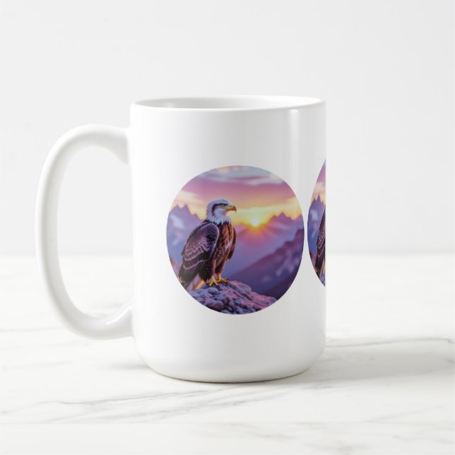Mug Realistic Eagle on Rock – Majestic Wildlife Scene (Gauche)