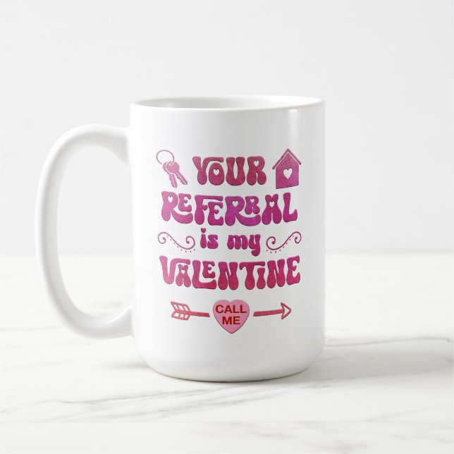 Mug Realtor Valentine, Personalized Real Estate Gift (Gauche)