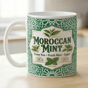 Mug Recette botanique de thé à la menthe marocaine