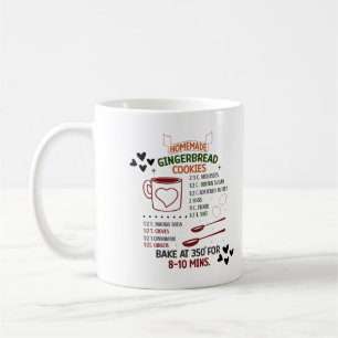 Mug Recette de biscuits au gingembre faits maison, cad