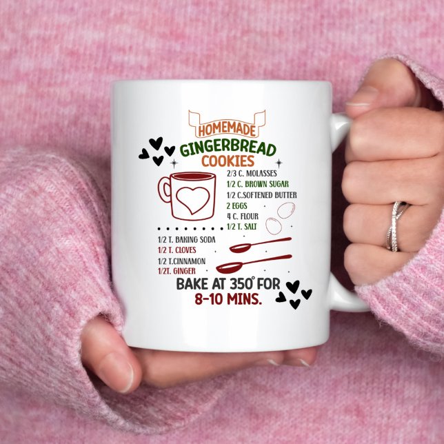 Mug Recette de biscuits au gingembre faits maison, cad (Créateur téléchargé)