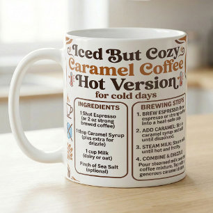 Mug Recette de Latte Caramel Chaud Cozy