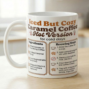 Mug Recette de Latte Caramel Glacé Mais Confortable