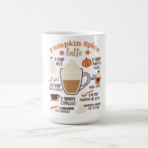 Mug Recette de latte d'épices Citrouilles mignonne