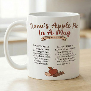 Mug Recette de tarte aux pommes de Nana pour l'automne