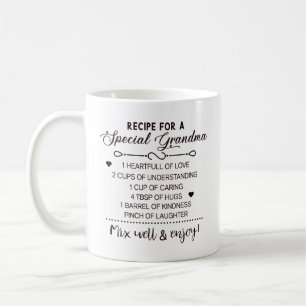 Mug Recette pour cadeau de la fête des mères de grand-