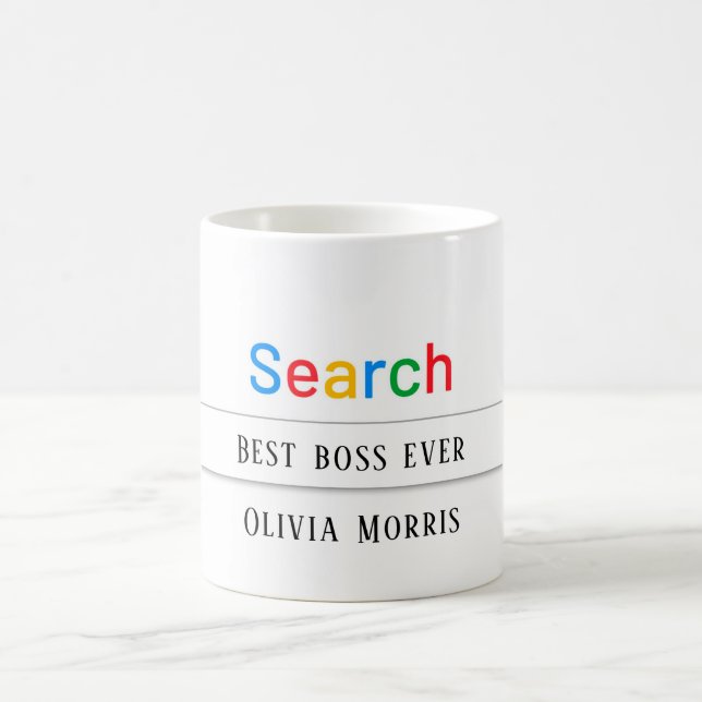 Mug Recherche colorée Meilleur Boss Jamais Personnalis (Centre)