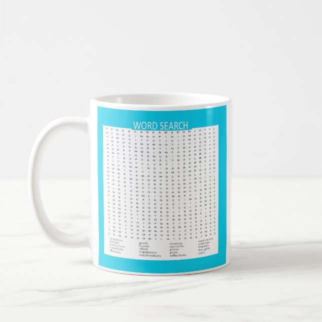 Mug Recherche de mots simple sur une bordure de couleu (Gauche)