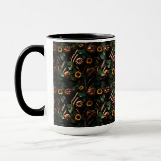 Mug Récolte sombre d'automne – citrouilles, blé tourne