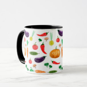 Mug Récolter légumes tomate poivre carotte champignon
