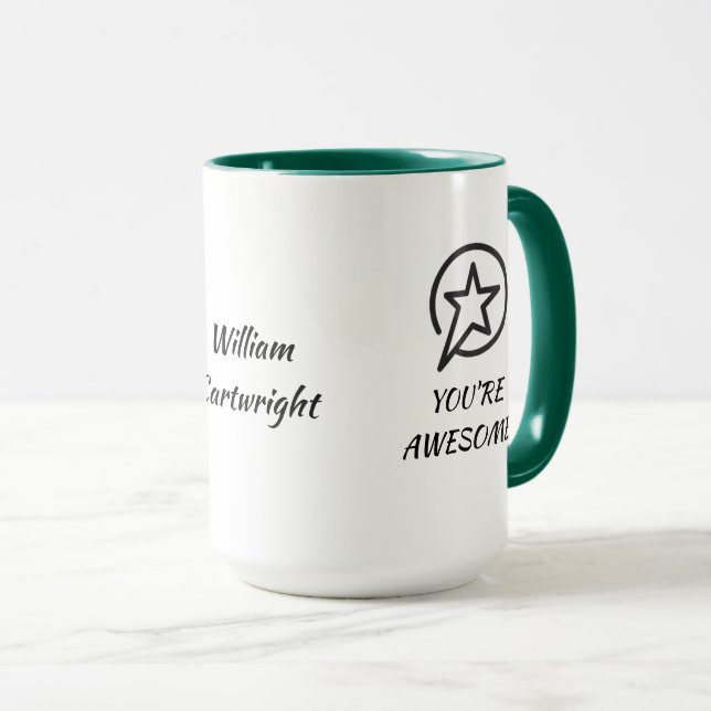 Mug Reconnaissance des employés personnalisée (Devant droit)