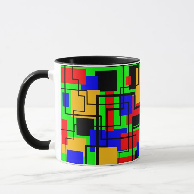 Mug Rectangles et lignes Bauhaus  (Gauche)