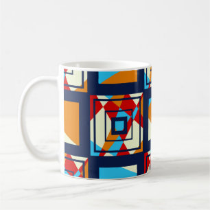 Mug Rectangles of colorful pieces. Trendy seamless pat
