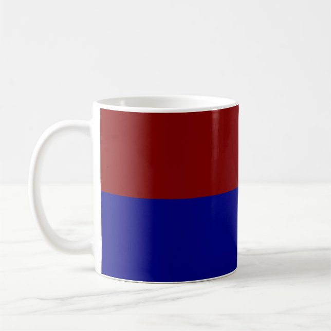 Mug Rectangles rouge foncé et bleu (Gauche)