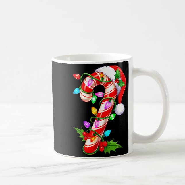 Mug Red &amp; White Candy Cane Crew Christmas Santa Ha (Droite)