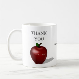 Mug Red Apple "Enseignant Merci" Message personnalisé
