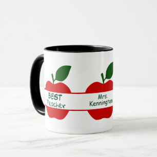 Mug Red Apple meilleur enseignant personnalisé