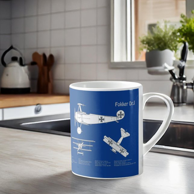 Mug Red Baron Fokker Dr.1 - Plan d'avion ABD (Créateur téléchargé)