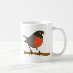 Mug Red Breast Robin sur Branche