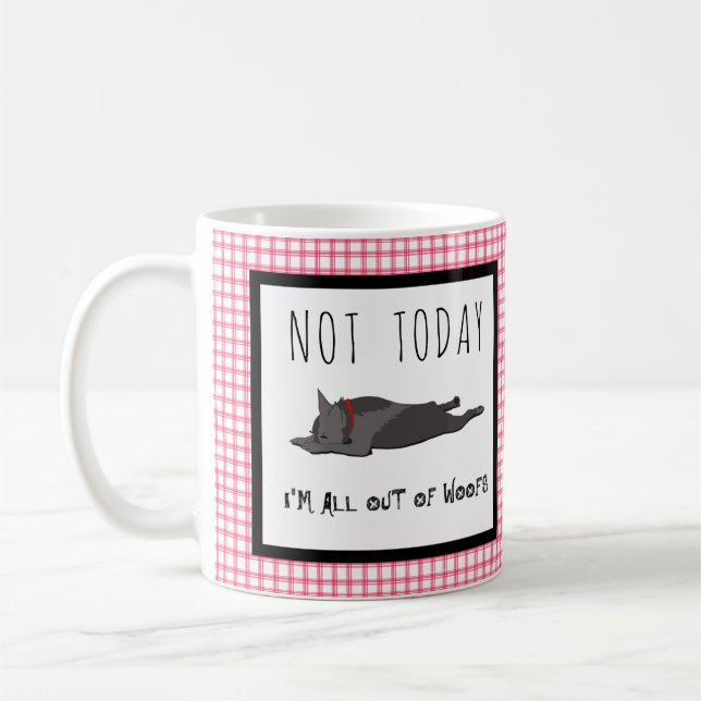 Mug Red check paresseux French bulldog fun (Gauche)