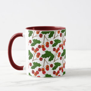 Mug Red Christmas Holly Berries   Vacances