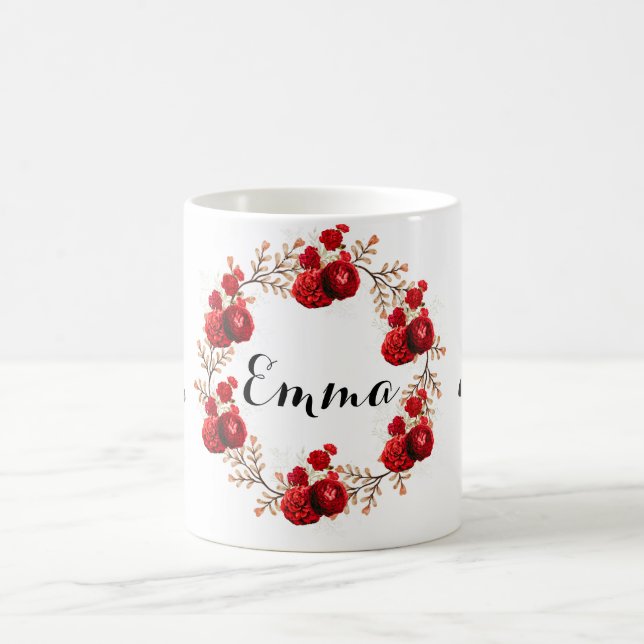 Mug Red Floral bouquet in the blooming garden (Centre)